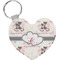 Cats in Love Heart Plastic Keychain w/ Couple's Names