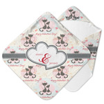 Cats in Love Hooded Baby Towel (Personalized)