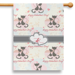 Cats in Love 28" House Flag (Personalized)