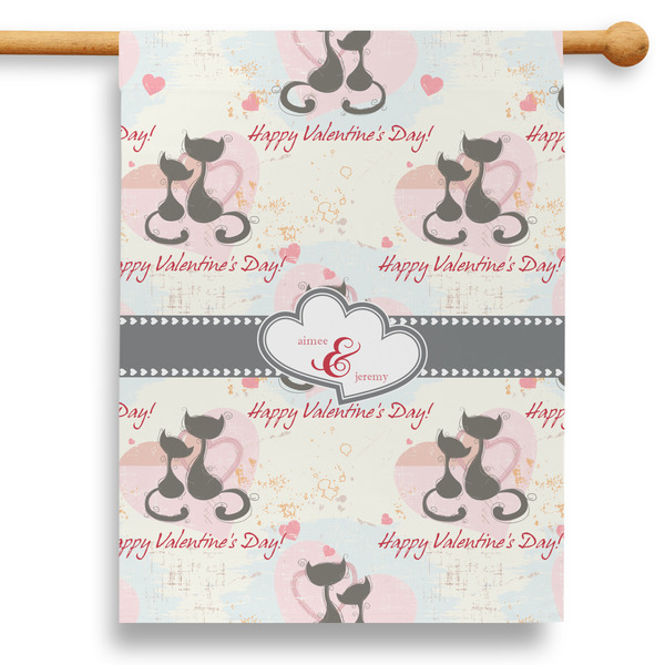 Custom Cats in Love 28" House Flag (Personalized)