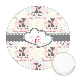 Cats in Love Printed Cookie Topper - Round (Personalized)