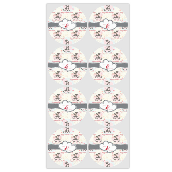 Cats in Love Icing Circle - Medium - Set of 8