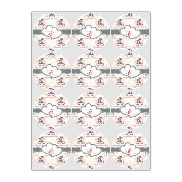 Cats in Love Icing Circle - Small - Set of 12