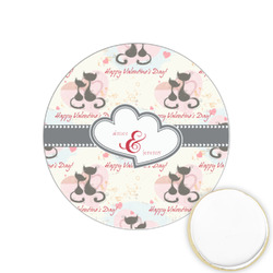 Cats in Love Printed Cookie Topper - 1.25" (Personalized)