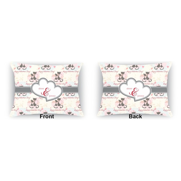 Cats in Love  Indoor Rectangular Burlap Pillow (Front and Back)