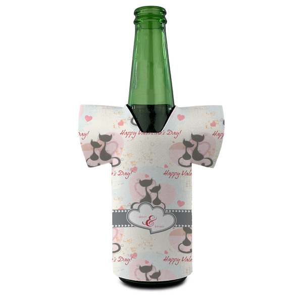 Cats in Love Jersey Bottle Cooler - FRONT (on bottle)