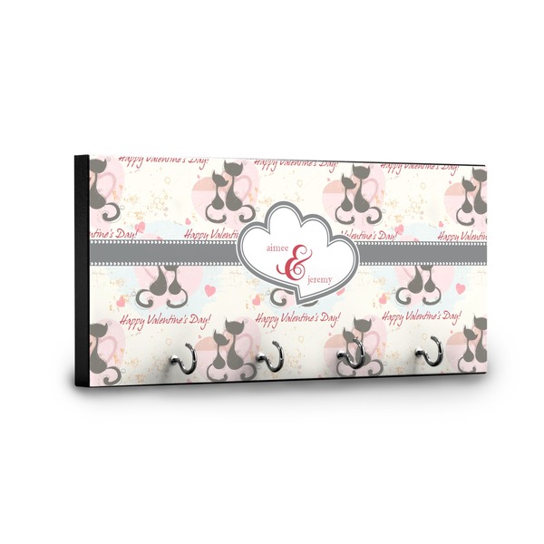 Cats in Love Key Hanger - Front View with Hooks