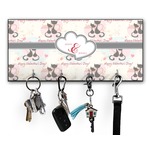 Cats in Love Key Hanger w/ 4 Hooks w/ Couple's Names