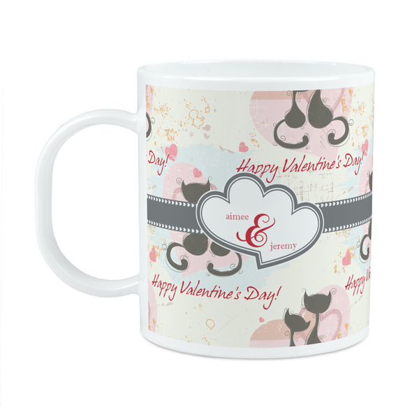 Custom Cats in Love Kid's Mug - Plastic (Personalized)