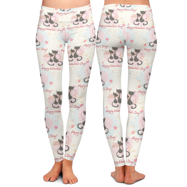 Cats in Love Ladies Leggings - Front and Back