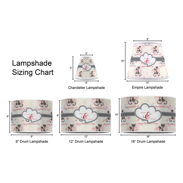 Cats in Love Lampshade Sizing Chart