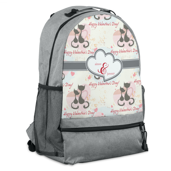 Custom Cats in Love Backpack - Grey (Personalized)