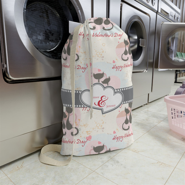 Cats in Love Large Laundry Bag - In Context