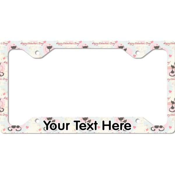 Custom Cats in Love License Plate Frame - Style C (Personalized)