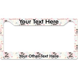 Cats in Love License Plate Frame - Style B (Personalized)