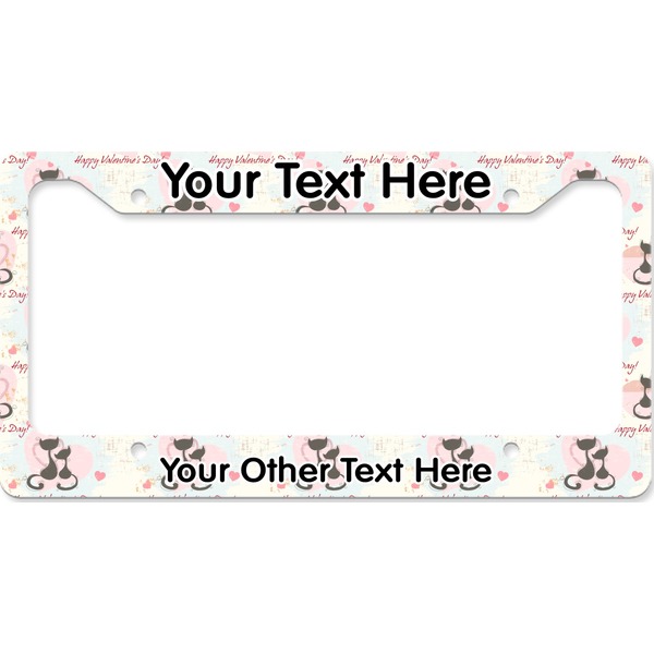 Custom Cats in Love License Plate Frame - Style B (Personalized)