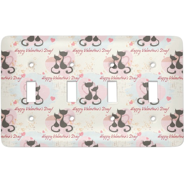 Custom Cats in Love Light Switch Cover (4 Toggle Plate)