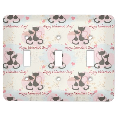 Cats in Love Light Switch Cover (3 Toggle Plate) (Personalized)
