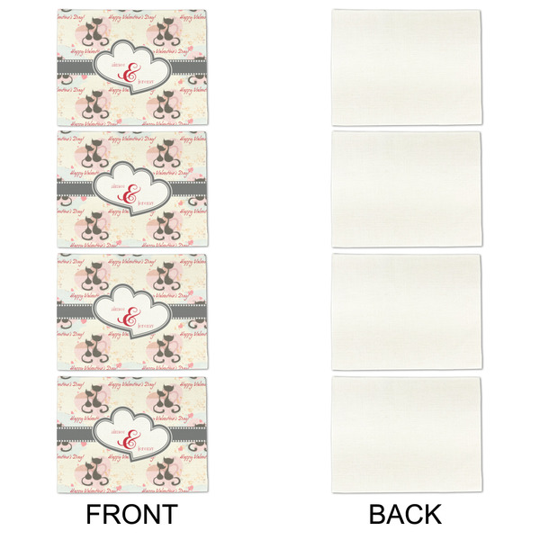 Cats in Love Linen Placemat - APPROVAL Set of 4 (single sided)