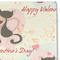 Cats in Love Linen Placemat - DETAIL