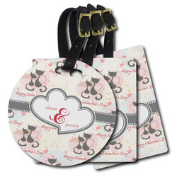 Cats in Love Plastic Luggage Tag (Personalized)