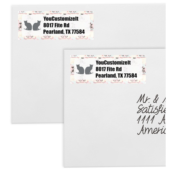 Cats in Love Mailing Labels - Double Stack Close Up