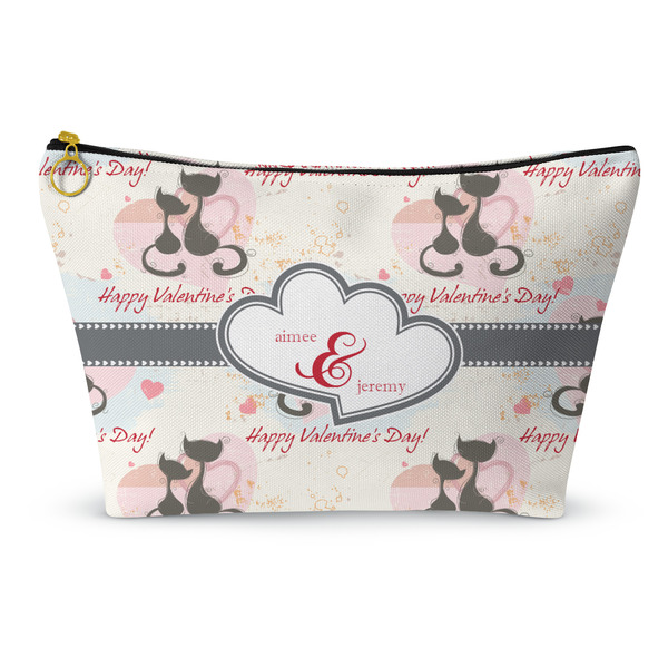 Custom Cats in Love Makeup Bag - Large - 12.5"x7" (Personalized)
