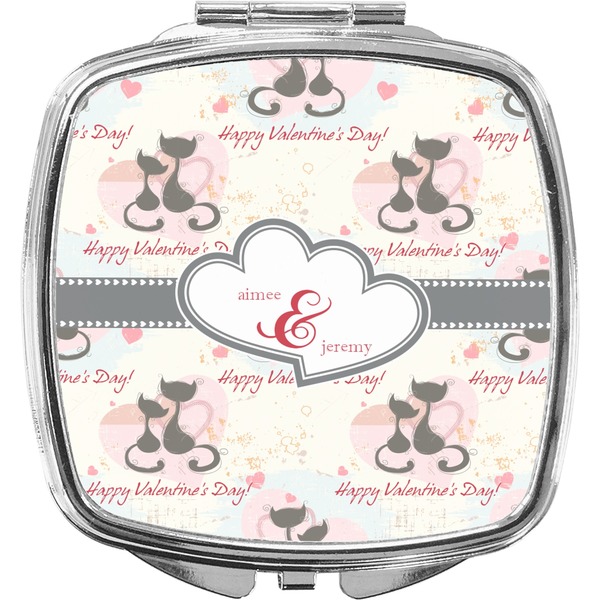 Custom Cats in Love Compact Makeup Mirror (Personalized)