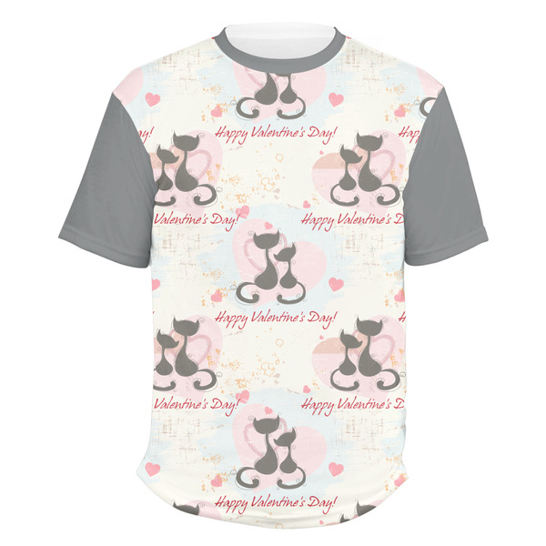 Custom Cats in Love Men's Crew T-Shirt - 3X Large