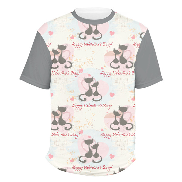 Custom Cats in Love Men's Crew T-Shirt - 2X Large