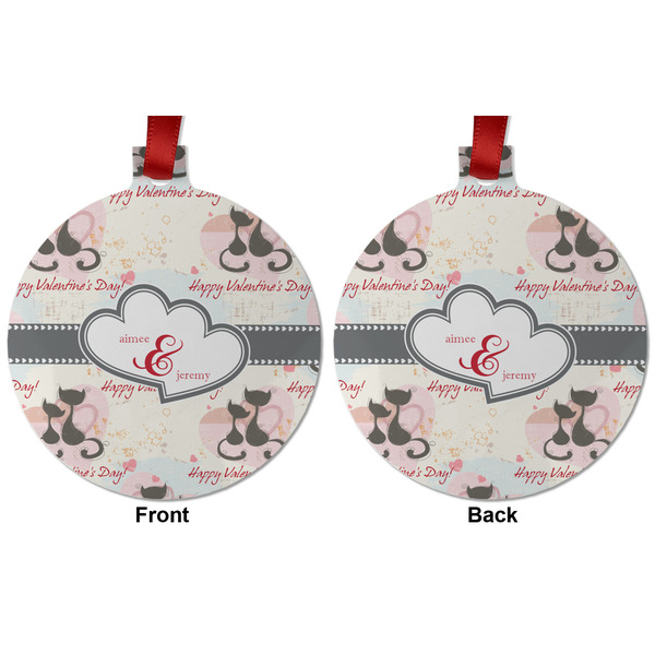 Cats in Love Metal Ball Ornament - Front and Back