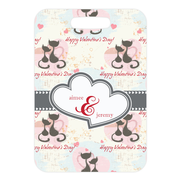 Cats in Love Metal Luggage Tag - Front Without Strap