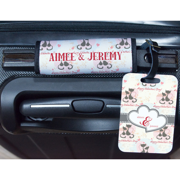 Cats in Love Metal Luggage Tag & Handle Wrap - In Context