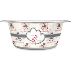 Cats in Love Stainless Steel Dog Bowl - Small (Personalized)