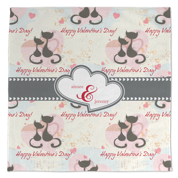 Custom Cats in Love Microfiber Dish Towel (Personalized)