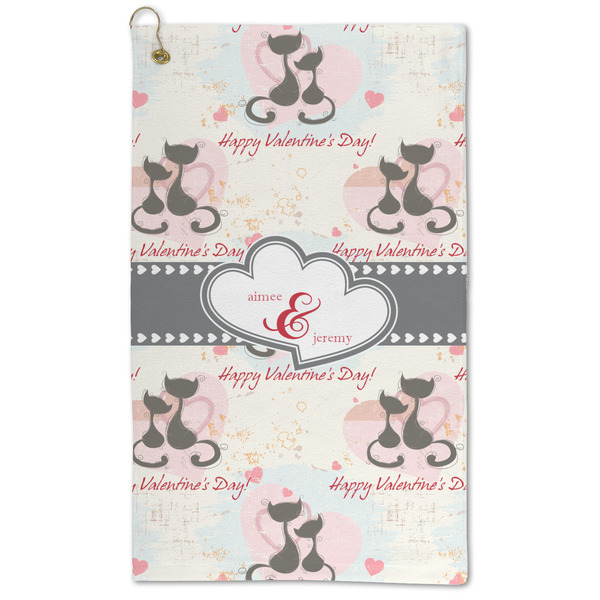 Custom Cats in Love Microfiber Golf Towel - Large (Personalized)
