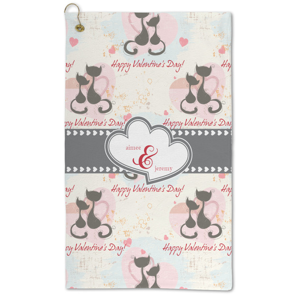 Custom Cats in Love Microfiber Golf Towel - Large (Personalized)