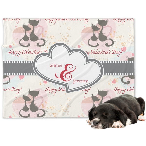 Custom Cats in Love Dog Blanket (Personalized)