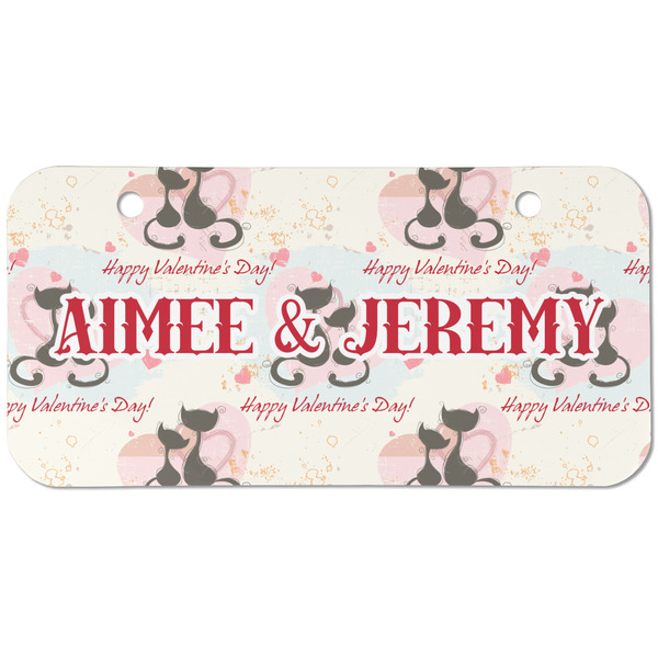 Custom Cats in Love Mini/Bicycle License Plate (2 Holes) (Personalized)