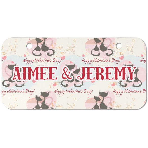Cats in Love Mini Bicycle License Plate - Two Holes