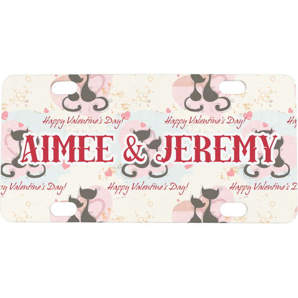 Custom Cats in Love Mini / Bicycle License Plate (4 Holes) (Personalized)