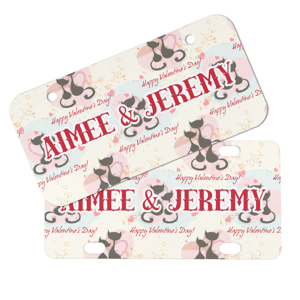 Cats in Love Mini License Plates - MAIN (4 and 2 Holes)