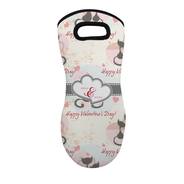 Custom Cats in Love Neoprene Oven Mitt w/ Couple's Names