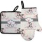Cats in Love Oven Mitt & Pot Holder Set w/ Couple's Names
