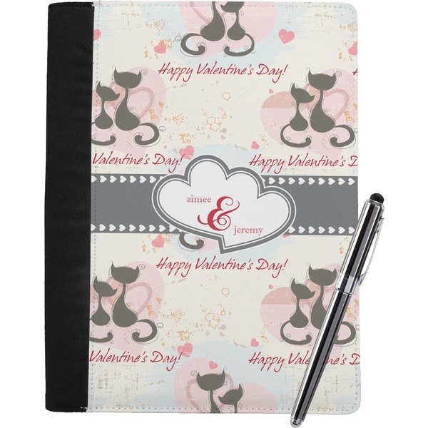 Custom Cats in Love Notebook Padfolio - Large w/ Couple's Names