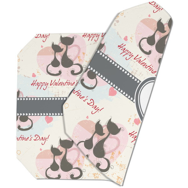 Custom Cats in Love Dining Table Mat - Octagon (Double-Sided) w/ Couple's Names