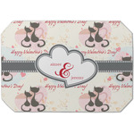 Cats in Love Dining Table Mat - Octagon (Single-Sided) w/ Couple's Names
