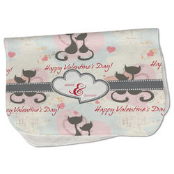 Cats in Love Burp Cloth - Fleece w/ Couple's Names