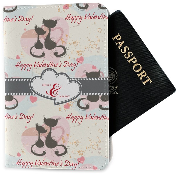 Custom Cats in Love Passport Holder - Fabric (Personalized)