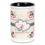 Cats in Love Ceramic Pencil Holders - Black